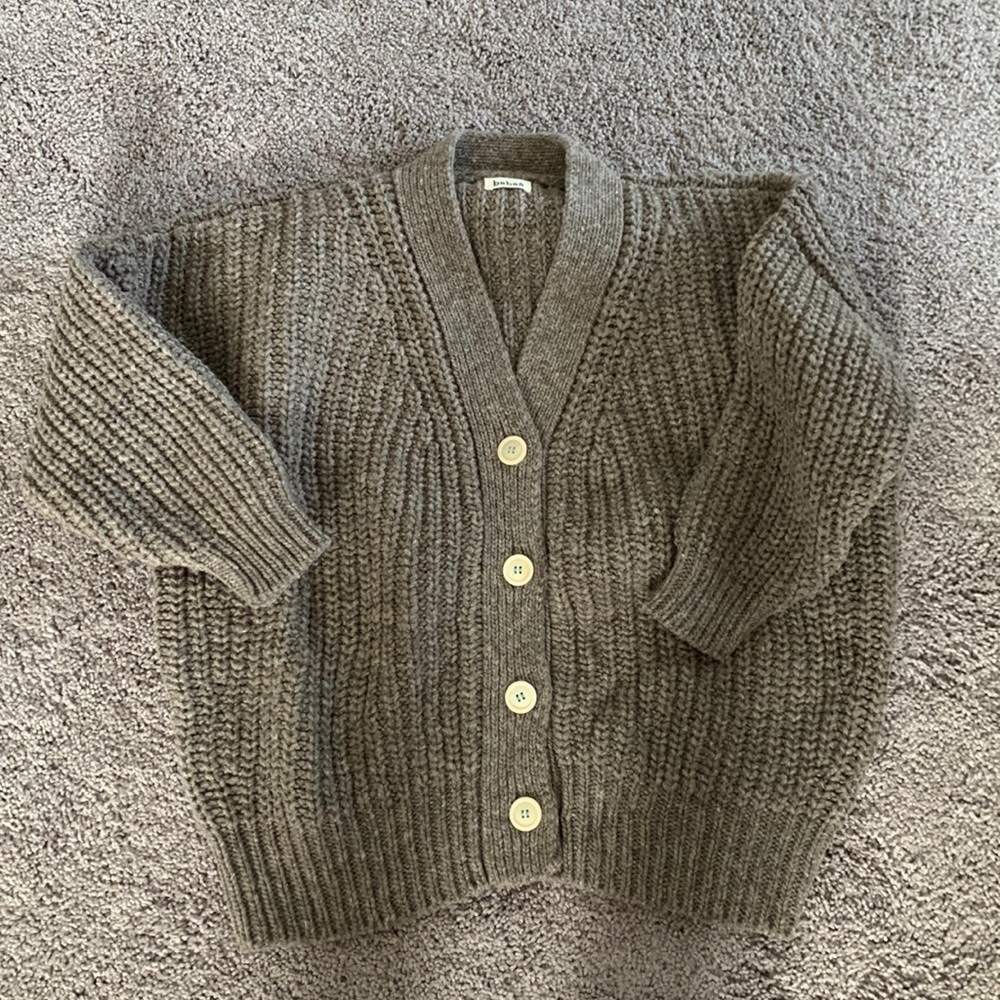 Babaa Wool Cardigan no19 Dark Mist